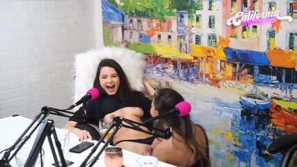 Lesbians Flavia & Natasha Oral Sex On Podcast Set