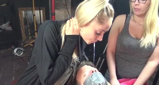 Lesbian Spitting Humiliation On Couch With Rough Play
