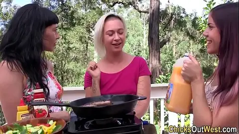 Australian Lesbian Threesome On Couch With Two Girls