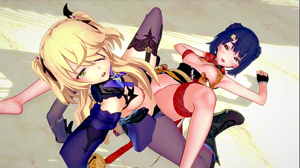 Xiangling and Fischl 3D Lesbian Hentai Sex