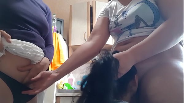 Lesbian Stepsisters Play Cards For Girlfriend