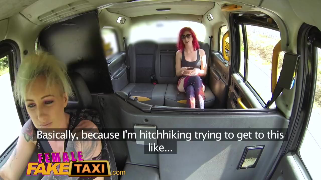 Lesbian Fake Taxi: Redhead Hitchhiker Rides Pussy