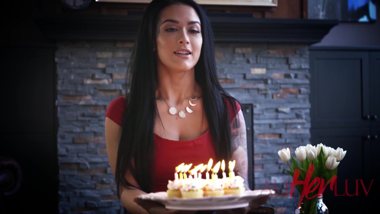 Lesbians Celebrate Birthday with Passionate Kisses
